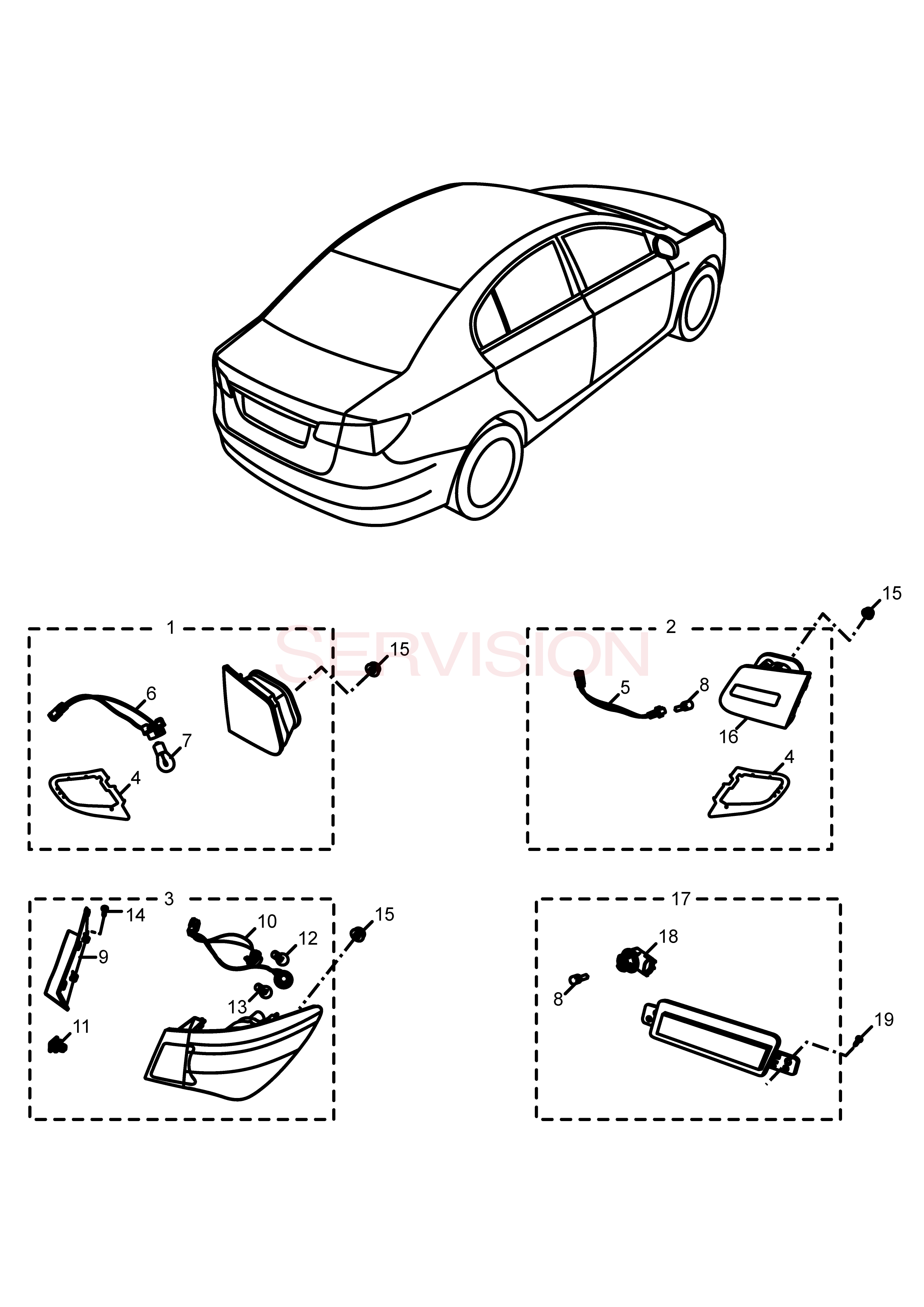 scheme for задние фары