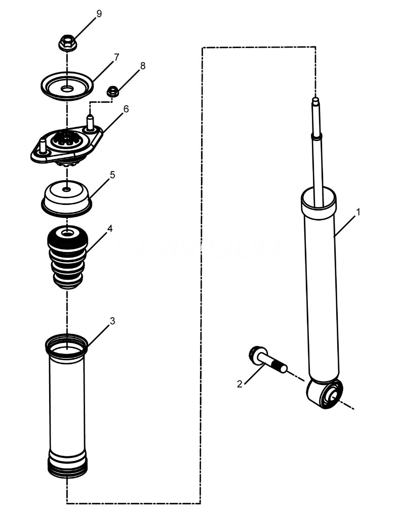scheme for стойка заднего амортизатора