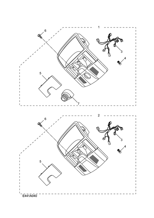 scheme for передние лампы салона