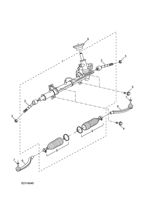 scheme for рулевая рейка 1.8
