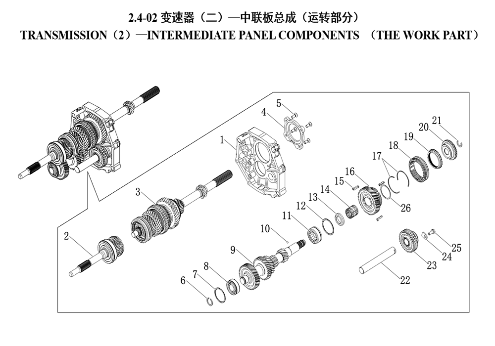 scheme for кпп G686 валы