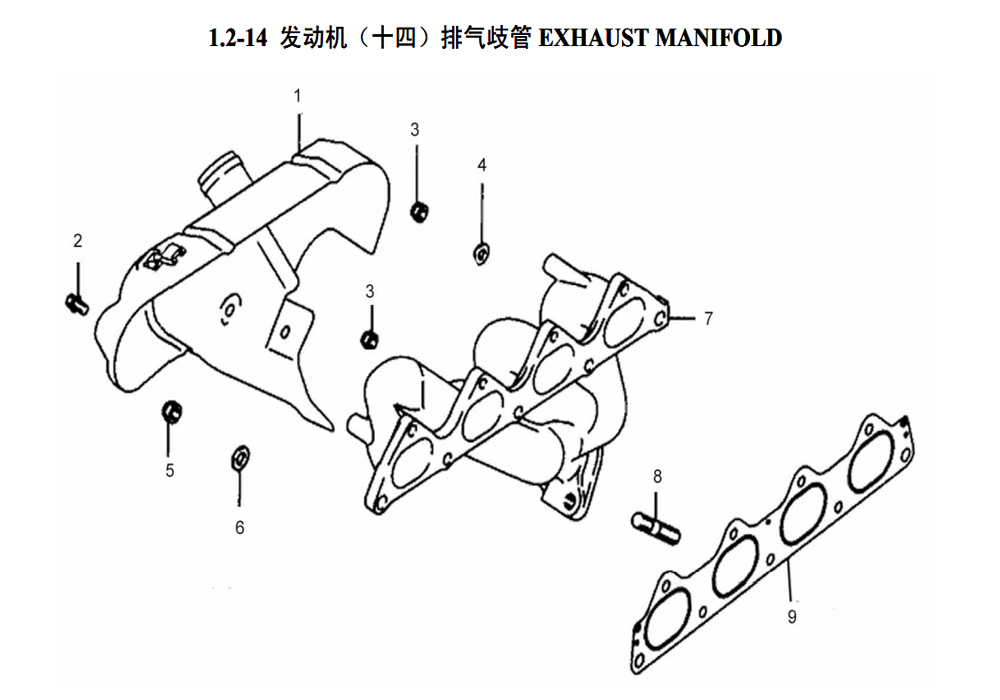 scheme for EXHAUST MANIFOLD