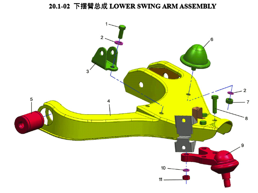 scheme for передний нижний рычаг