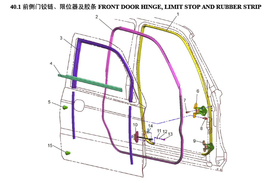scheme for уплотнители двери 1
